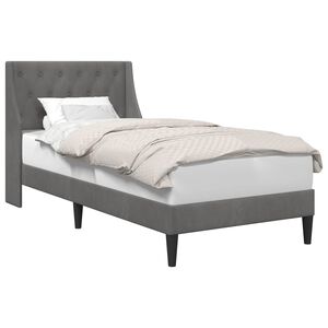 vidaXL Sengestel med hovedg&aelig;rde M&oslash;rkegr&aring; 80 x 200 cm Fl&oslash;jl