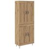 vidaXL Highboard Artisan Egetr&aelig; 69,5 x 34 x 180 cm Konstrueret tr&aelig;