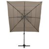 vidaXL parasol med aluminiumsstang 4 niveauer 250x250 cm gråbrun
