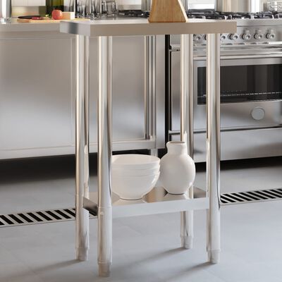 vidaXL arbejdsbord til køkken 55x30x85 cm rustfrit stål