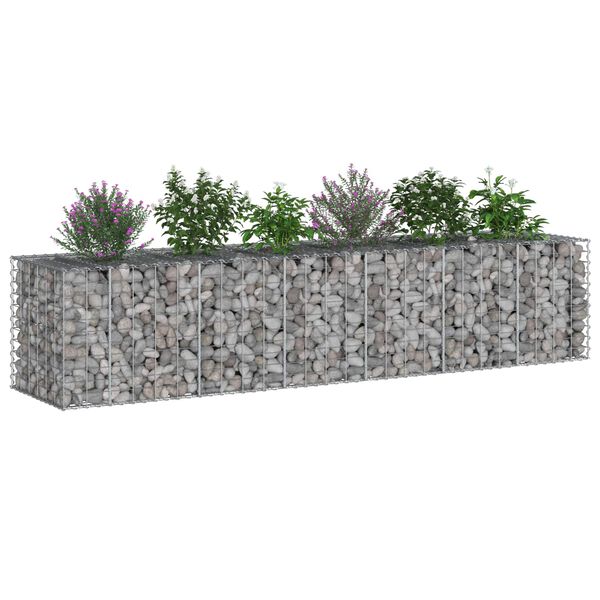 vidaXL Gabion h&oslash;jbed 2 pcs S&oslash;lv 260 x 60 x 55 cm Galvaniseret st&aring;l