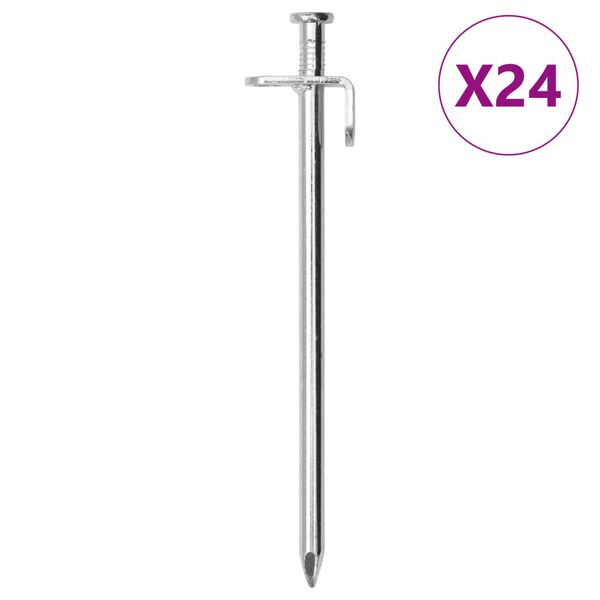 vidaXL teltpløkker 24 stk. 19,5 cm 8 mm galvaniseret stål