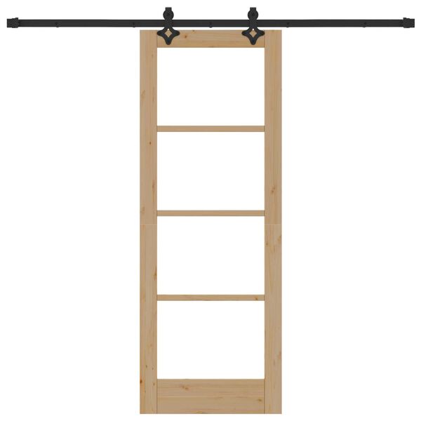 vidaXL Skydedør Naturfarvet 73,5 x 198,5 cm Massivt fyrretræ og glas