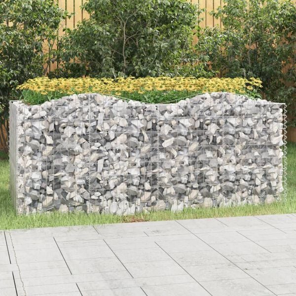vidaXL buet gabion-h&oslash;jbed 200x100x100 cm galvaniseret jern