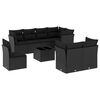 vidaXL sofas&aelig;t til haven 9 dele med hynder polyrattan sort