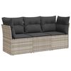 vidaXL sofas&aelig;t til haven 3 dele med hynder polyrattan lysegr&aring;