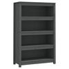 vidaXL bogreol 80x35x126 cm massivt fyrretr&aelig; gr&aring;