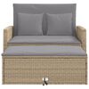 vidaXL 2-personers havesofa med hynder polyrattan beige