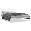 vidaXL sengeramme med sengegavl 150x200 cm metal hvid