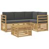 vidaXL Udend&oslash;rs sofagruppe 5 pcs Hvid og antracit 59 x 59 x 37 cm