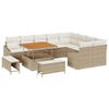 vidaXL Havesofa S&aelig;t 12 stk. 7-Antal s&aelig;der Beige Poly rattan