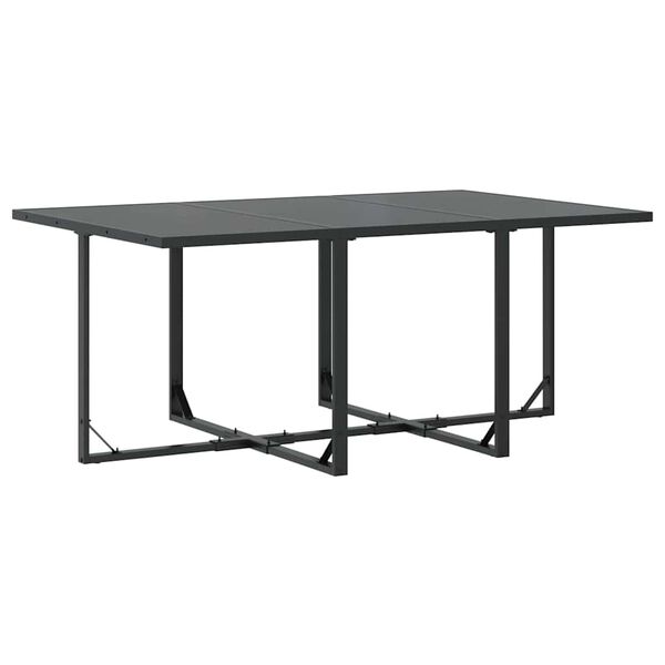 vidaXL Have Spisebordssæt 11 pcs Sort Stål