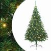 vidaXL Kunstig Forbelyst Juletr&aelig; med 300 LED'er Gr&oslash;n 240 cm PVC