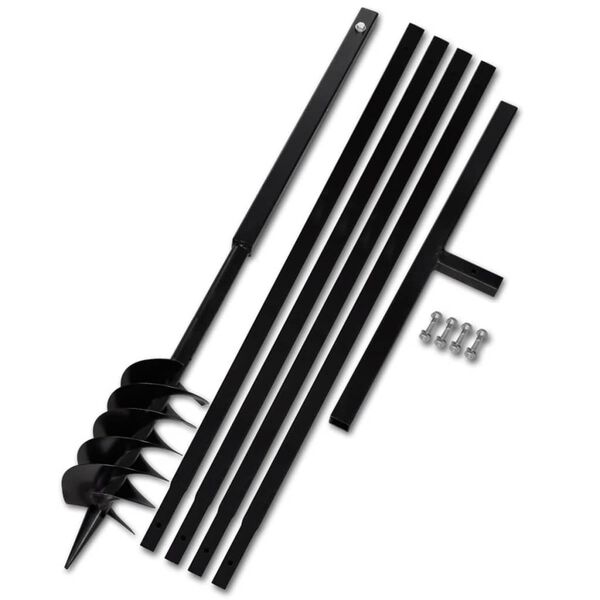 vidaXL jordbor med håndtag 120 mm m. forlænger 5 m stål