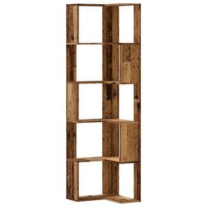 vidaXL bogreol til hj&oslash;rne 50x50x179 cm 5 hylder konstrueret tr&aelig;