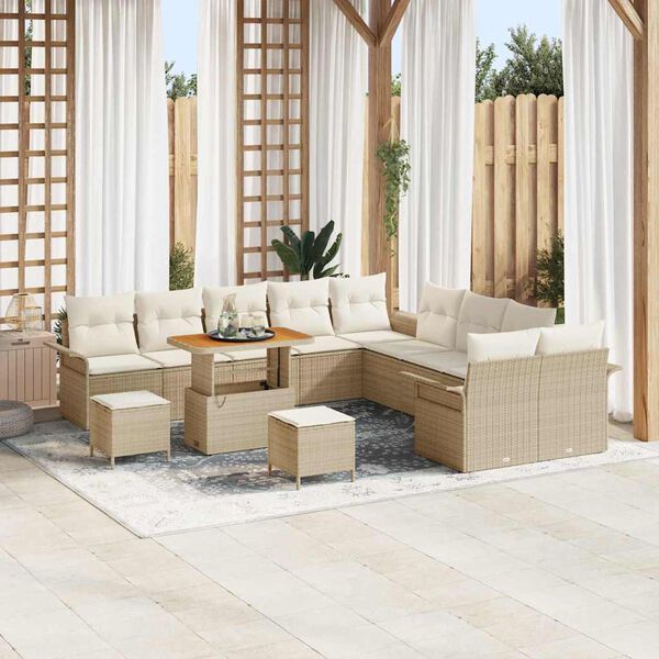 vidaXL Havesofa Sæt 13 pcs Beige polyrattan