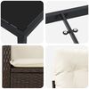 vidaXL Have Spisebordss&aelig;t med pude 5 pcs Brun polyrattan