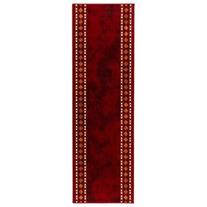 vidaXL Runner T&aelig;ppe FLORNES V&aelig;vet R&oslash;d Diamanter 67 x 150 cm PP 7 mm