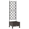 vidaXL Haveplantekasse med espalier og hjul Brun 40 x 40 x 131,5 cm PP
