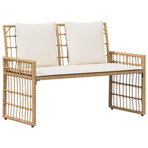 vidaXL Udend&oslash;rs b&aelig;nk 2 -Seater 116 x 55 x 82 cm St&aring;l og Polyrattan