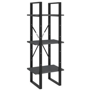 vidaXL bogreol med 3 hylder 40x30x105 cm massivt fyrretr&aelig; gr&aring;