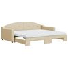 vidaXL daybed med udtr&aelig;k og madras 90x200 cm stof cremefarvet