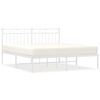 vidaXL sengeramme med sengegavl 150x200 cm metal hvid