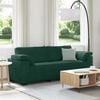 vidaXL 3-personers sofa 220x77x82 cm fl&oslash;jl m&oslash;rkegr&oslash;n