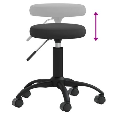 vidaXL arbejdsstol med hjul fløjl sort