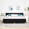 vidaXL LED Box Spring Bed med madras med LED Sort 200 x 200 cm Stof