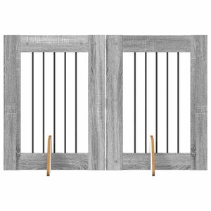 vidaXL Hundehegn med stativer 2 pcs Gr&aring; sonoma-eg 60 x 80 cm