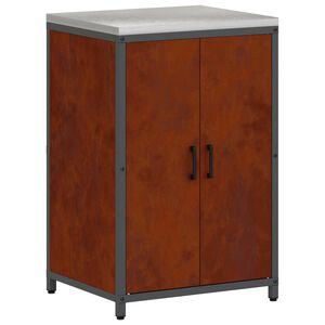 vidaXL K&oslash;kkenopbevaring med hylde med d&oslash;r Rusten 60 x 50 x 92 cm St&aring;l