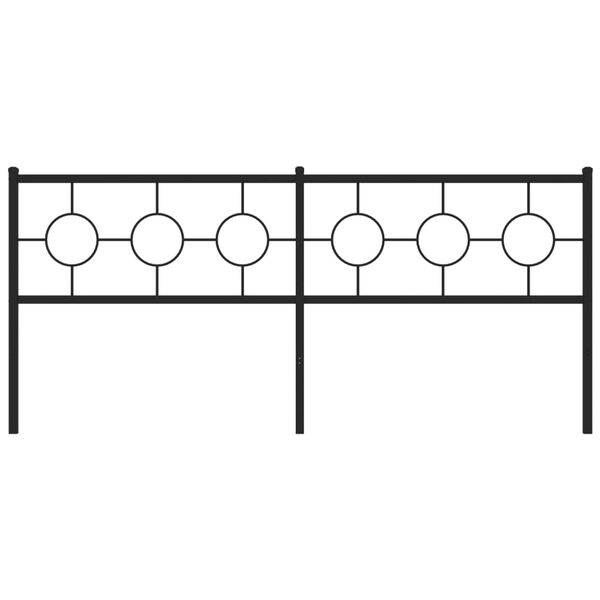 vidaXL sengegavl 193 cm metal sort