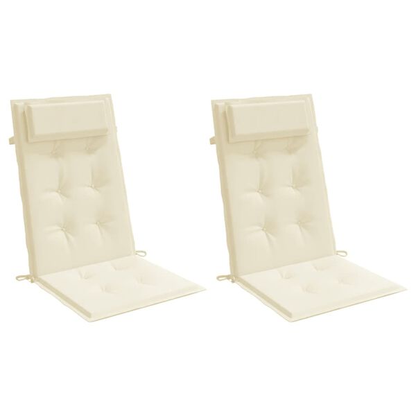 vidaXL stolehynder m. h&oslash;j ryg 2 stk. oxfordstof cremefarvet