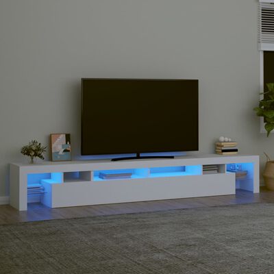 vidaXL tv-skab med LED-lys 260x36,5x40 cm hvid