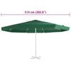 vidaXL udskiftningsdug til parasol 515 cm gr&oslash;n
