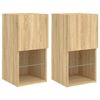 vidaXL tv-borde med LED-lys 2 stk. 30,5x30x60 cm sonoma-eg