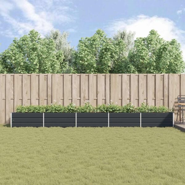 vidaXL Plantekasse Antracit 195 x 100 x 45 cm Galvaniseret st&aring;l