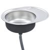 vidaXL k&oslash;kkenvask med strainer og vandl&aring;s oval rustfrit st&aring;l