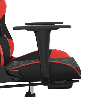vidaXL gamingstol m. massagefunktion og fodstøtte kunstlæder sort rød