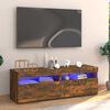 vidaXL tv-bord med LED-lys 120x35x40 cm r&oslash;get eg