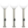 vidaXL pullertlamper med stikkontakt 3 stk. 80 cm rustfrit st&aring;l IP44