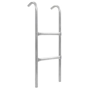 vidaXL trampolinstige med 2 trin 72 cm st&aring;l s&oslash;lvfarvet (egnet til 65 cm i h&oslash;jden)