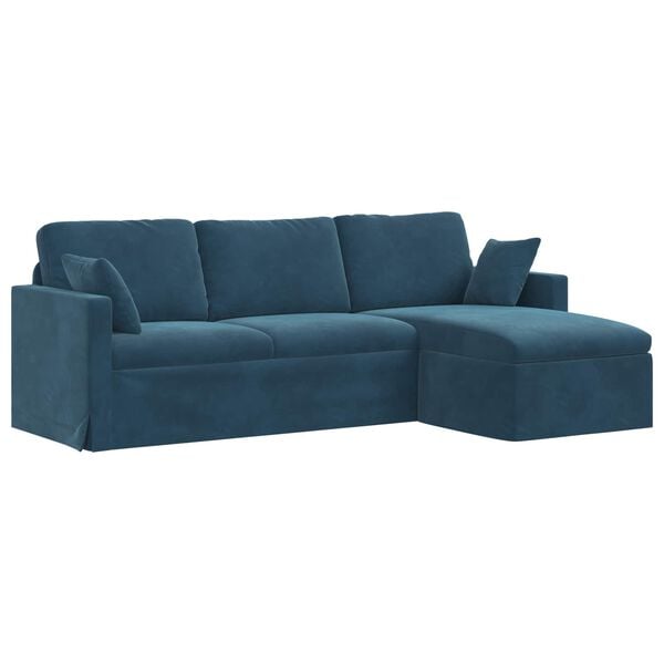 vidaXL Sofa Bl&aring; 198 x 134 x 80 cm Fl&oslash;jl