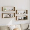 vidaXL V&aelig;g Hylde 4 pcs Artisan egetr&aelig; 80 x 15 x 26 cm Konstrueret tr&aelig;