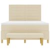 vidaXL Box spring seng med madras Creme 140 x 190 cm Stof