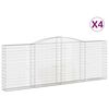 vidaXL buede gabionkurve 4 stk. 400x30x140/160 cm galvaniseret jern
