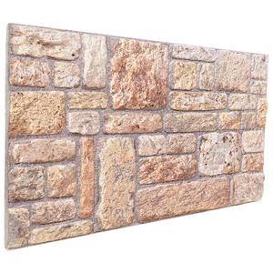 vidaXL V&aelig;gpaneler 10 stk. 100 x 50 cm Lys brun og hvid EPS Skum