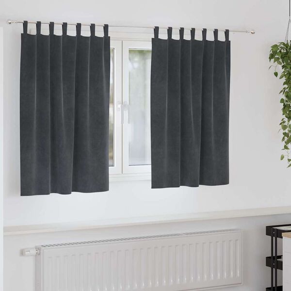 vidaXL M&oslash;rkl&aelig;gningsgardiner 2 pcs Lysegr&aring; 140 x 140 cm Fl&oslash;jl