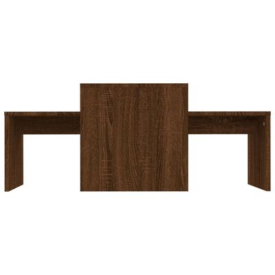 vidaXL sofabordssæt 100x48x40 cm konstrueret træ brun egetræsfarve